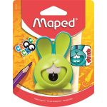 Hegyező, egylyukú, tartályos, MAPED "Croc Croc Innovation", nyuszi, vegyes színek