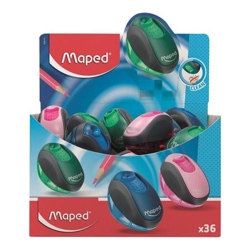 Hegyező display, egylyukú, tartályos, MAPED "Clean", vegyes színek