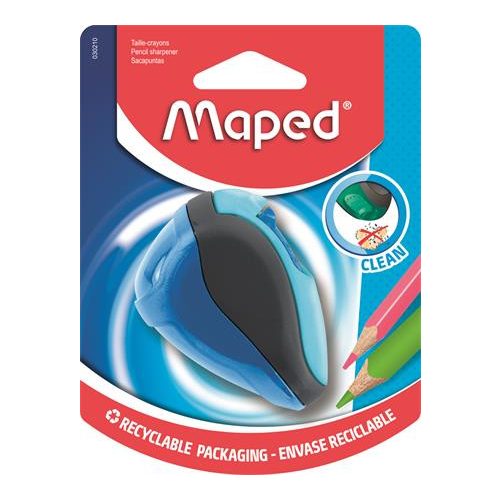 Hegyező, kétlyukú, tartályos, MAPED "Clean", vegyes színek