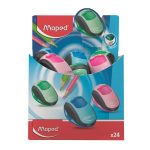 Hegyező display, kétlyukú, tartályos, MAPED "Clean", vegyes színek