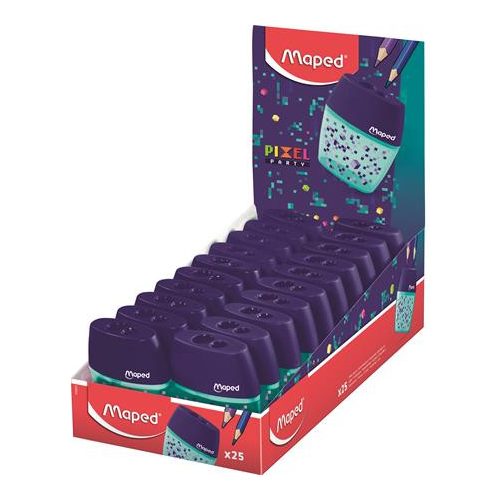 Hegyező display, kétlyukú, tartályos, MAPED "Pixel Party Shaker"