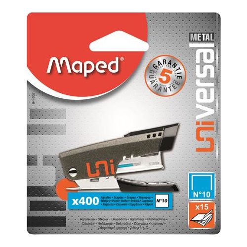 Tűzőgép, No. 10, 15 lap, MAPED "Mini Universal Metal"