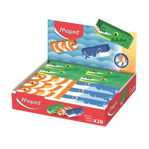 Radír display, állatos, MAPED „Animals”, vegyes minták