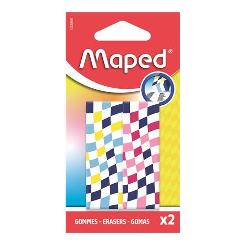 Radír, sakktábla, MAPED „Checkerboards”, vegyes minták, 2 db