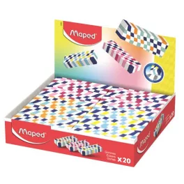   Radír display, kockamintás, MAPED „Checkerboards”, vegyes minták