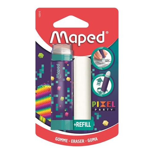 Radírstift, pótbéllel, MAPED "Pixel Party"