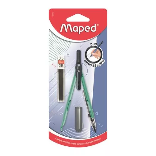 Körző, heggyel, 2in1, ceruzává alakítható, MAPED „Compass Pen”, vegyes színek