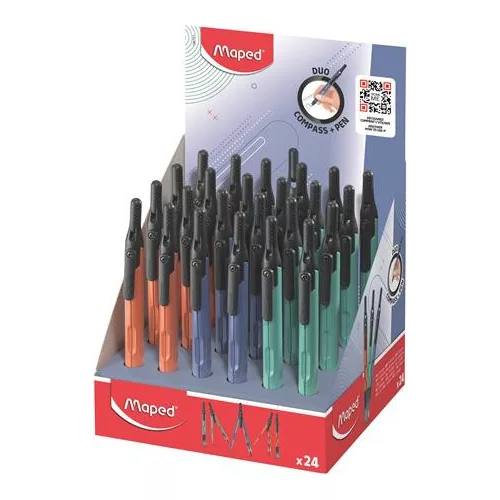 Körző display, heggyel, 2in1, ceruzává alakítható, MAPED „Compass Pen”, vegyes színek