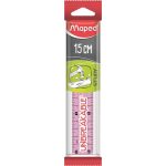 Vonalzó, műanyag, törhetetlen, 15 cm, MAPED "Study Unbreakable", vegyes színek