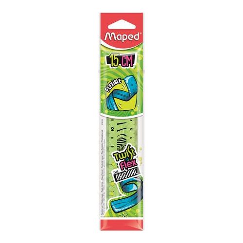 Vonalzó, műanyag, törhetetlen, 15 cm, MAPED "Twist'n Flex"