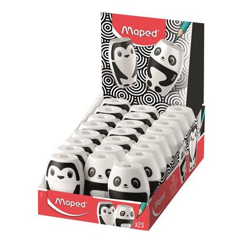 Hegyező display, egylyukú, tartályos, MAPED "Shakky Fancy", panda és pingvin, vegyes formák