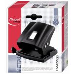 Lyukasztó, kétlyukú, 35 lap, fém, MAPED "Essentials 35", fekete