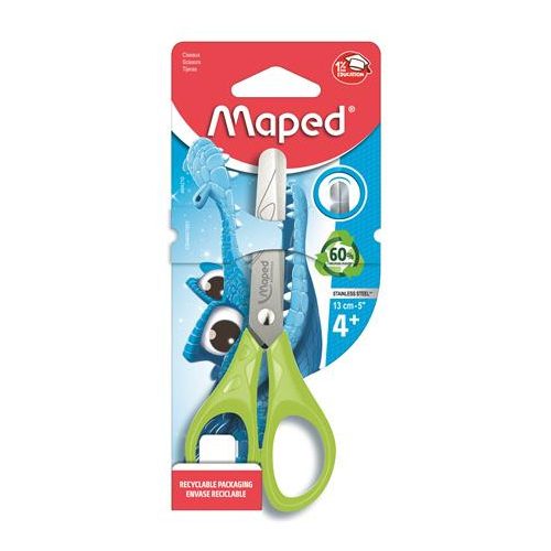 Olló, iskolai, 13 cm, MAPED "Essentials Pulse", vegyes színek