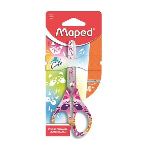 Olló, iskolai, 13 cm, MAPED "Mini Cute", vegyes színek