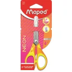 Olló, iskolai, 13 cm, MAPED "Soft Neon", vegyes színek