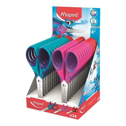 Olló display, iskolai, 13 cm, MAPED "Essentials Soft"