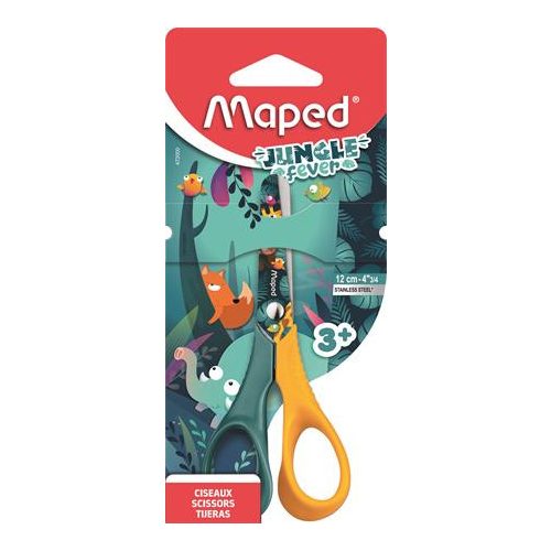 Olló, óvodai, 12 cm, MAPED "Jungle Fever Vivo", vegyes színek