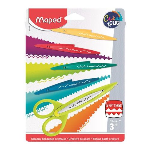 Olló, cikkcakk, MAPED "Créa Cut", 5 különböző minta