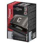 Lyukasztó, kétlyukú, 25 lap, fém, MAPED "Advanced", sötétbarna