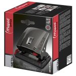 Lyukasztó, kétlyukú, 35 lap, fém, MAPED "Advanced", sötétbarna