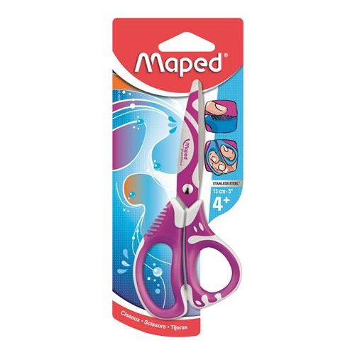 Olló, iskolai, 13 cm, MAPED "Zenoa Fit", vegyes színek