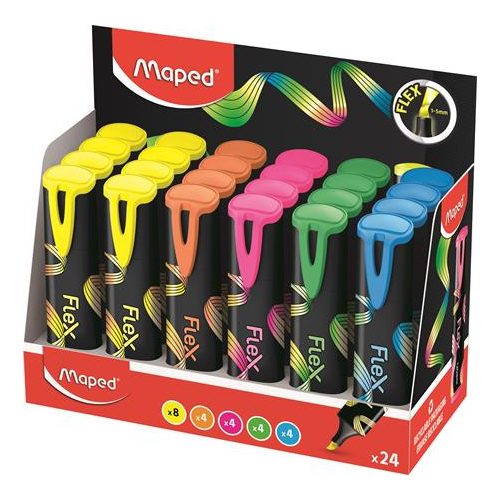 Szövegkiemelő display, 1-5 mm, MAPED "Fluo Peps Flex", vegyes színek