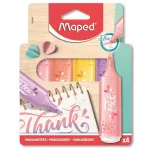 Szövegkiemelő készlet, 1-5 mm, MAPED "Fluo Peps Flex Pastel", pasztell szín, vegyes készletek