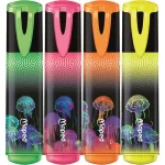 Szövegkiemelő készlet, 1-5 mm, MAPED "Deepsea Paradise Fluo Peps", 4 különböző szín