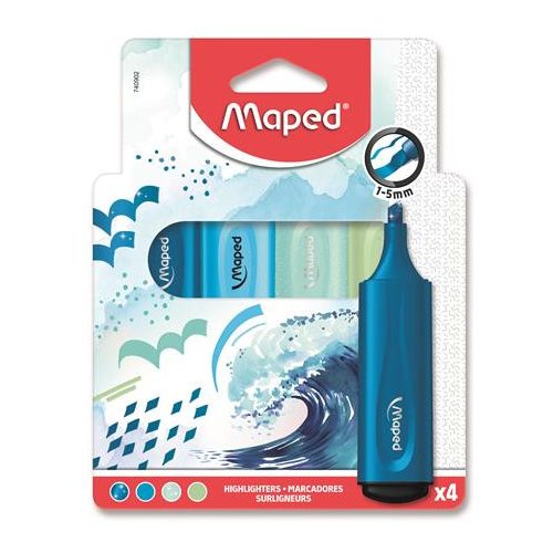 Szövegkiemelő készlet, 1-5 mm, MAPED "Fluo Peps Assorted", vegyes színek
