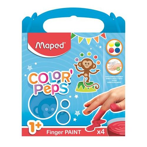 Ujjfesték, alap színek, 4x80 g, MAPED
