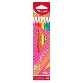   Színes ceruza készlet, háromszögletű, MAPED "Neon", 6 különböző szín