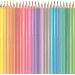 Színes ceruza készlet, háromszögletű, MAPED "Color'Peps Pastel", 24 különböző pasztell szín