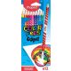 Színes ceruza készlet, háromszögletű, radírozható, MAPED "Color'Peps Oops", 12 különböző szín
