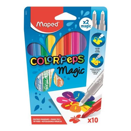 Filctoll készlet, 3,6 mm, MAPED "Color'Peps Magic", 8+2 különböző szín