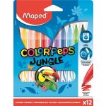 Filctoll készlet, 2,8 mm, kimosható, MAPED "Color'Peps Jungle", 12 különböző szín
