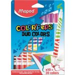 Filctoll készlet, kimosható, MAPED "Color'Peps Duo", 20 különböző szín