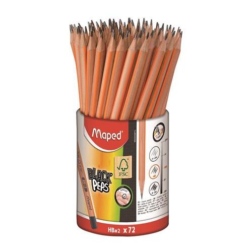 Grafitceruza, ceruzatartó, HB, háromszögletű, MAPED "Black'Peps"