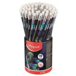 Grafitceruza radírral, ceruzatartó, HB, háromszögletű, MAPED "Deepsea Paradise", 72 darab