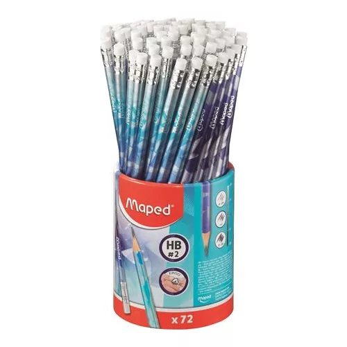 Grafitceruza radírral, ceruzatartó, HB, háromszögletű, MAPED "Arctic jégvilág", 72 db