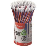 Grafitceruza radírral ceruzatartó, HB, háromszögletű, MAPED "Black'Peps Navy"