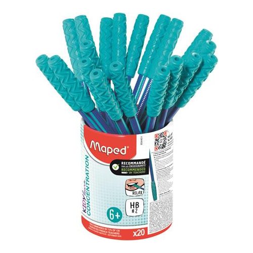 Írástanuló grafitceruza, ceruzatartó, HB, háromszögletű, szilikon vég, MAPED "Kidy Learn Concentration"