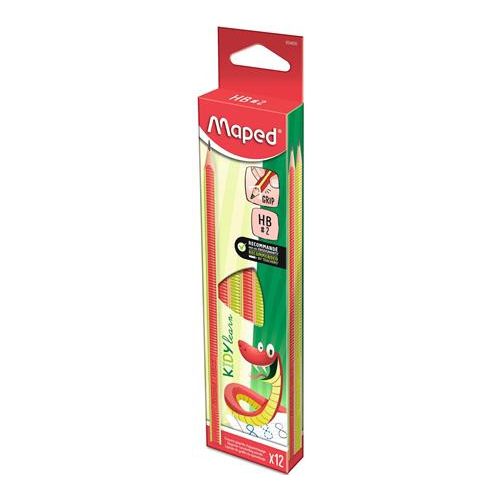 Írástanuló grafitceruza, HB, háromszögletű, MAPED "Kidy Learn"