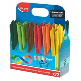   Színes ceruza készlet, ceruzatartó, háromszögletű, MAPED "Color'Peps INFINITY", 72 darabos készlet