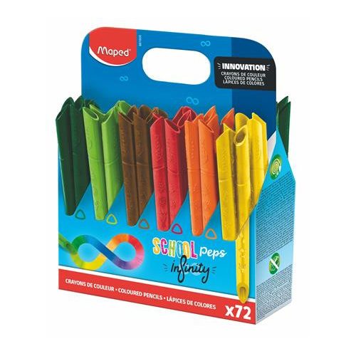 Színes ceruza készlet, ceruzatartó, háromszögletű, MAPED "Color'Peps INFINITY", 72 darabos készlet