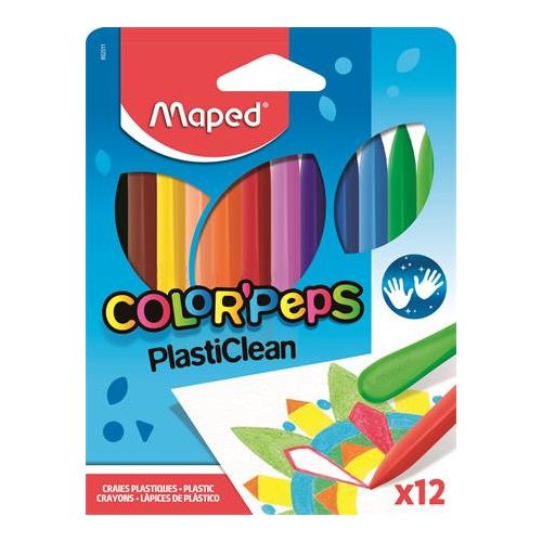 Zsírkréta, MAPED "Color'Peps" PlastiClean, 12 különböző szín