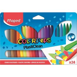   Zsírkréta, MAPED "Color'Peps" PlastiClean, 24 különböző szín
