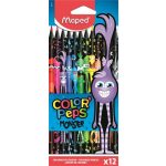 Színes ceruza készlet, háromszögletű, MAPED "Color'Peps Monster", 12 különböző szín