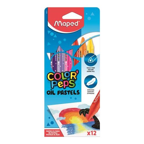 Olajpasztell kréta, MAPED "Color'Peps", 12 különböző szín
