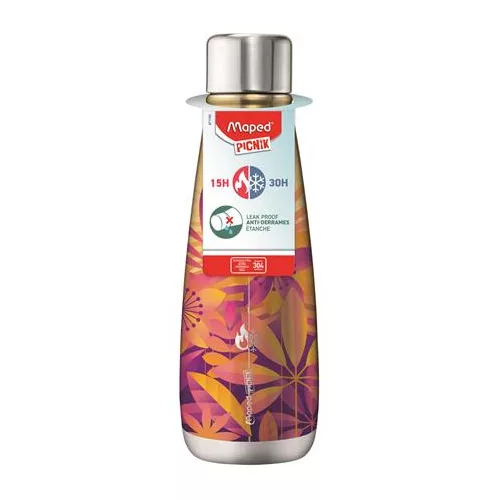 Termosz, duplafalú, 500 ml, rozsdamentes acél, MAPED PICNIK "Concept Adult", napvirág