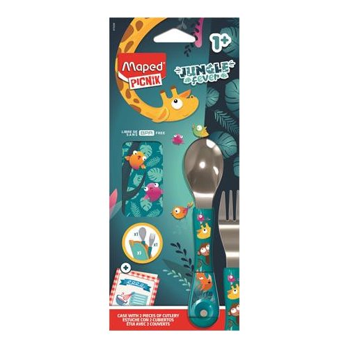 Evőeszközkészlet, fém, szövet tok, MAPED PICNIK "Jungle Fever"